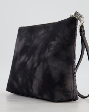 Givenchy Black and Grey 4G Embroidered Tie and Dye Canvas Travel Pouch with Wrist Strap RRP £495