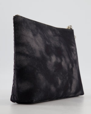 Givenchy Black and Grey 4G Embroidered Tie and Dye Canvas Travel Pouch with Wrist Strap RRP £495