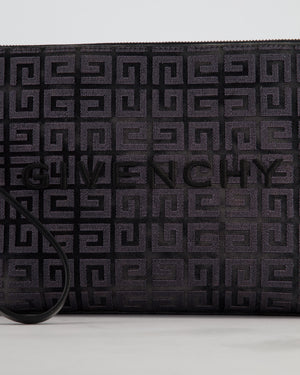 Givenchy Black and Grey 4G Embroidered Tie and Dye Canvas Travel Pouch with Wrist Strap RRP £495