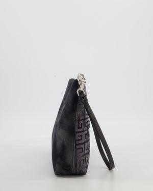 Givenchy Black and Grey 4G Embroidered Tie and Dye Canvas Travel Pouch with Wrist Strap RRP £495