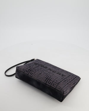 Givenchy Black and Grey 4G Embroidered Tie and Dye Canvas Travel Pouch with Wrist Strap RRP £495