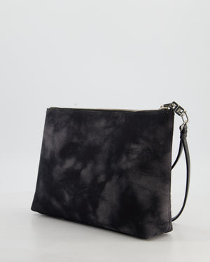 Givenchy Black and Grey 4G Embroidered Tie and Dye Canvas Travel Pouch with Wrist Strap RRP £495