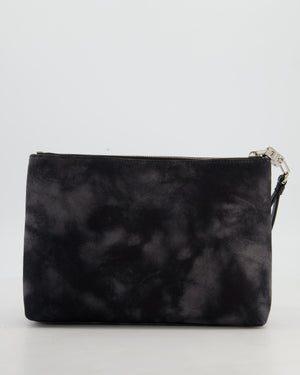 Givenchy Black and Grey 4G Embroidered Tie and Dye Canvas Travel Pouch with Wrist Strap RRP £495