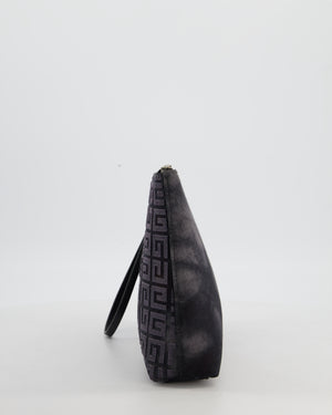 Givenchy Black and Grey 4G Embroidered Tie and Dye Canvas Travel Pouch with Wrist Strap RRP £495