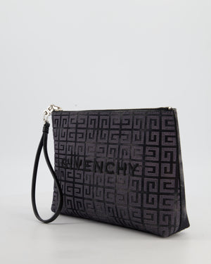 Givenchy Black and Grey 4G Embroidered Tie and Dye Canvas Travel Pouch with Wrist Strap RRP £495