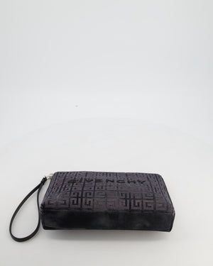 Givenchy Black and Grey 4G Embroidered Tie and Dye Canvas Travel Pouch with Wrist Strap RRP £495