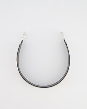 Louis Vuitton Silver Metallic Headband with Embossed Logo