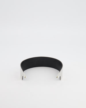 Louis Vuitton Silver Metallic Headband with Embossed Logo