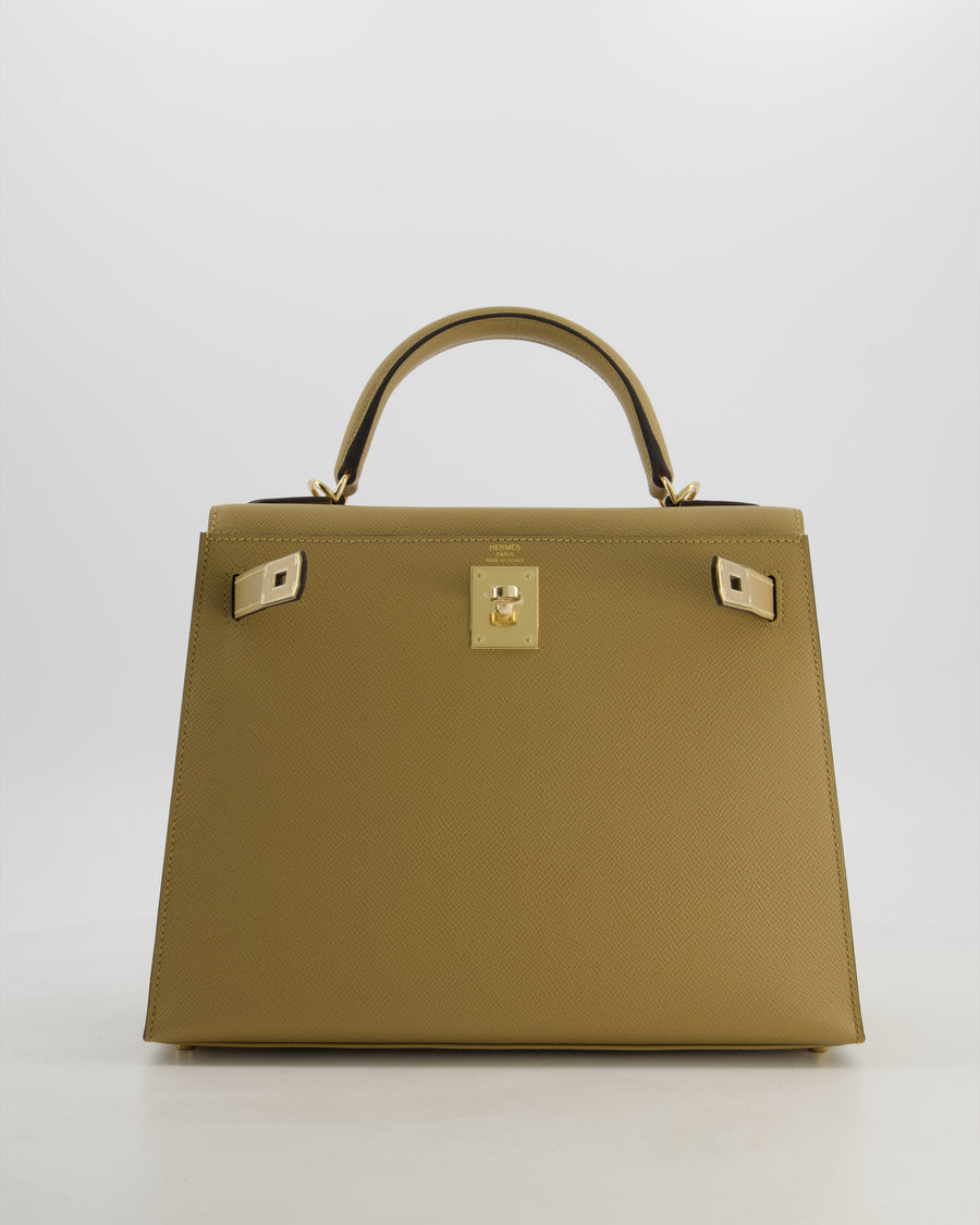 *HOLY GRAIL* Hermès Kelly 28 Sellier Bag in Poussiere Epsom Leather with Permabrass Hardware