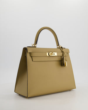 *HOLY GRAIL* Hermès Kelly 28 Sellier Bag in Poussiere Epsom Leather with Permabrass Hardware