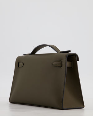 *NEW COLOUR* Hermès Mini Kelly Pochette Bag in Vert Loden Swift Leather and Permabrass Hardware