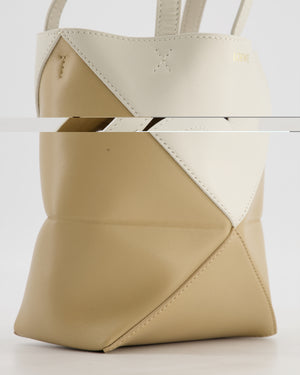 Loewe Mini Puzzle Fold Tote Bag in Calfskin Leather with Gold Hardware