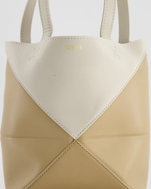 Loewe Mini Puzzle Fold Tote Bag in Calfskin Leather with Gold Hardware