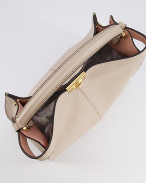 Fendi Light Beige Medium XLite Peekaboo Leather Bag with Gold Hardware RRP £3,500
