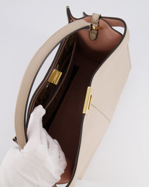 Fendi Light Beige Medium XLite Peekaboo Leather Bag with Gold Hardware RRP £3,500