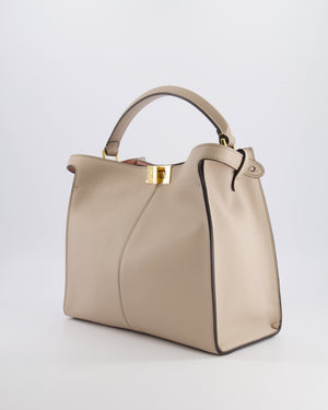 Fendi Light Beige Medium XLite Peekaboo Leather Bag with Gold Hardware RRP £3,500