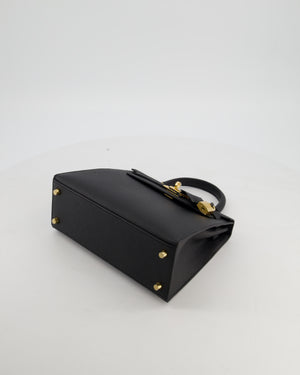 *HOT* Hermès Kelly 25 Sellier Bag in Noir Epsom Leather with Gold Hardware