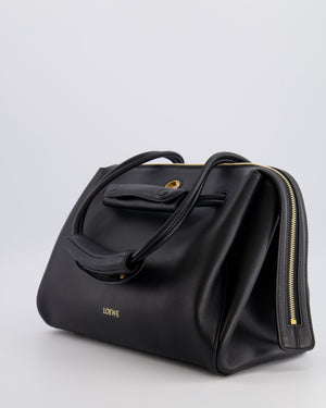 Loewe Black Supple Calfskin Medium Madrid Bag with Gold Hardware RRP £4,200