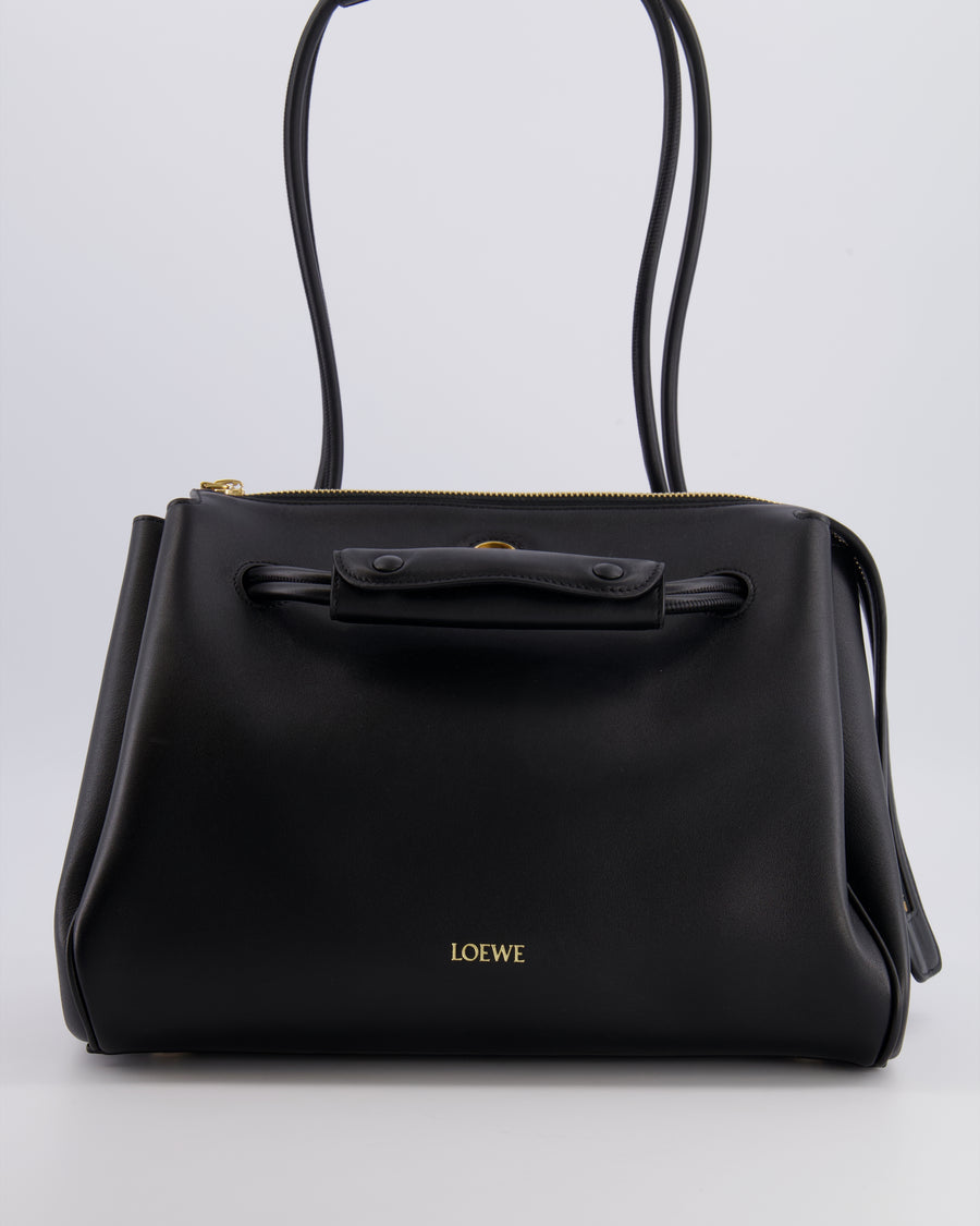 Loewe Black Supple Calfskin Medium Madrid Bag with Gold Hardware RRP £4,200