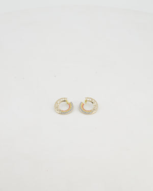 Chanel 23C Rainbow Loop Earrings with Logo & Crystals Details