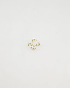 Chanel 22B Gold CC Logo Hoop Earrings