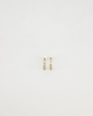 Chanel 22B Gold CC Logo Hoop Earrings