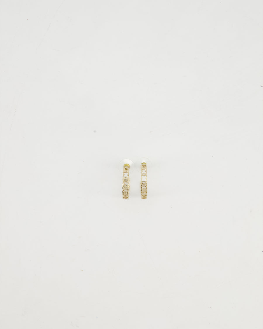 Chanel 22B Gold CC Logo Hoop Earrings