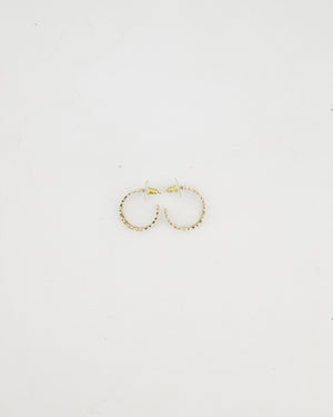 Chanel 22B Gold CC Logo Hoop Earrings