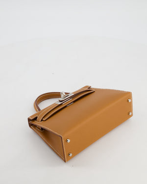 Hermès Mini Kelly II 20 Bag in Gold Epsom Leather with Palladium Hardware