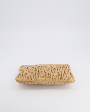 Miu Miu Beige Matelasse Leather Pouch Bag with Gold Hardware RRP £1,000