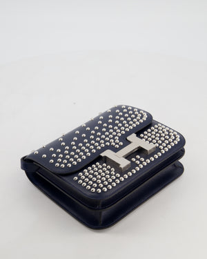 *HOT & RARE* Hermès Mini Constance III Miroir 18 Bag in Bleu Abysse Calfskin Box Leather with Palladium Hardware