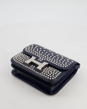 *HOT & RARE* Hermès Mini Constance III Miroir 18 Bag in Bleu Abysse Calfskin Box Leather with Palladium Hardware