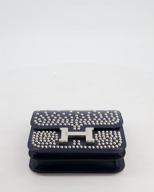 *HOT & RARE* Hermès Mini Constance III Miroir 18 Bag in Bleu Abysse Calfskin Box Leather with Palladium Hardware