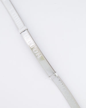 Louis Vuitton Silver Metallic Logo Belt Size 90cm