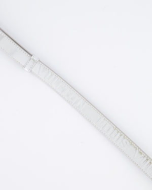 Louis Vuitton Silver Metallic Logo Belt Size 90cm