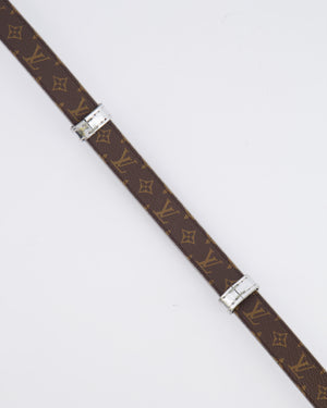 Louis Vuitton Silver Metallic Logo Belt Size 90cm
