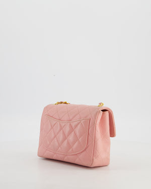 *HOT* Chanel Pink Mini Square Bag in Caviar Leather with 24K Gold Hardware