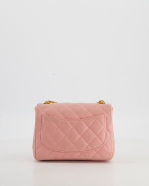 *HOT* Chanel Pink Mini Square Bag in Caviar Leather with 24K Gold Hardware