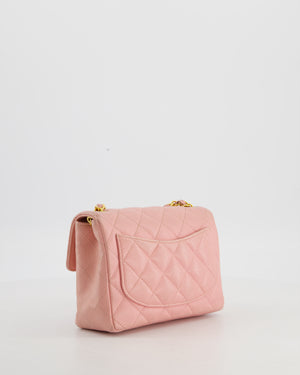 *HOT* Chanel Pink Mini Square Bag in Caviar Leather with 24K Gold Hardware