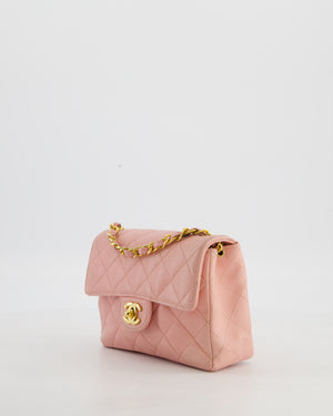 *HOT* Chanel Pink Mini Square Bag in Caviar Leather with 24K Gold Hardware