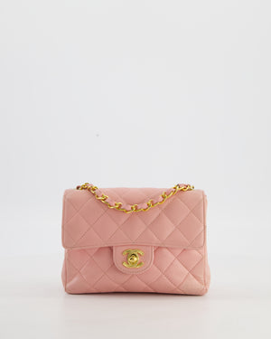 *HOT* Chanel Pink Mini Square Bag in Caviar Leather with 24K Gold Hardware