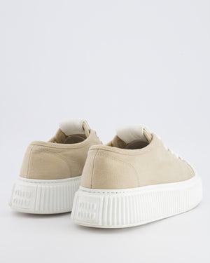 Miu Miu Beige and White Platform Trainers with Logo Details Size EU 39 RRP £730