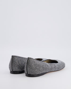 Loewe Black Suede Crystal Embellished Ballet Flats Size EU 39 RRP £1,200