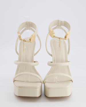 Cult Gaia Cream Elodie Platform Sandals with Gold Detailing Size EU 39 RRP £590