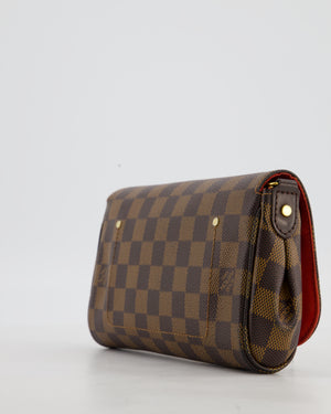 Louis Vuitton Brown Favorite MM Shoulder Bag in Damier Ebene Canvas with Gold Hardware