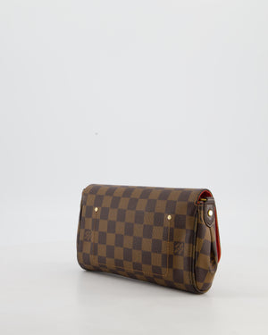 Louis Vuitton Brown Favorite MM Shoulder Bag in Damier Ebene Canvas with Gold Hardware