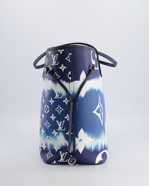 Louis Vuitton Monogram Escale Neverfull MM Tote Bag in Blue and White Tie Dye with Silver Hardware