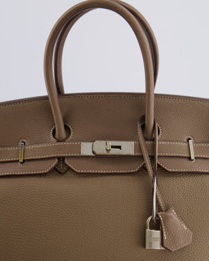 Hermès Birkin 35 Bag in Etoupe Togo Leather with Palladium Hardware