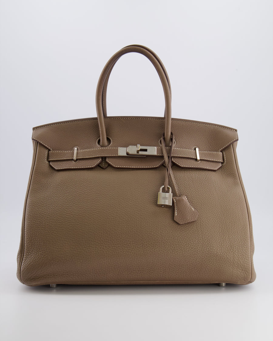 Hermès Birkin 35 Bag in Etoupe Togo Leather with Palladium Hardware
