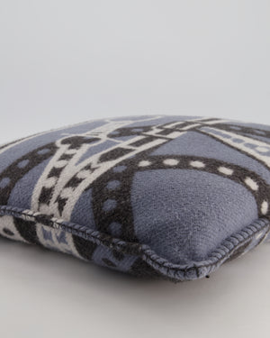 Hermès Blue, Noir and Ecru Ardoise Grand Tralala Pillow Size 50 cm